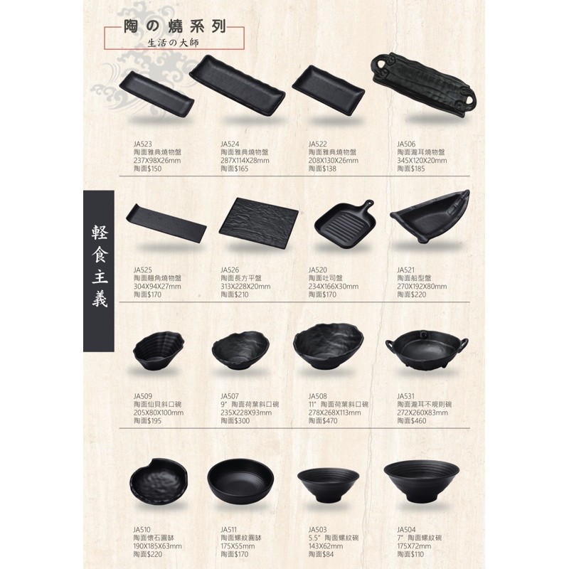 陶燒系列 宏興美耐皿 餐廳用品 台灣製造 耐溫120度c 通過SGS檢驗合格