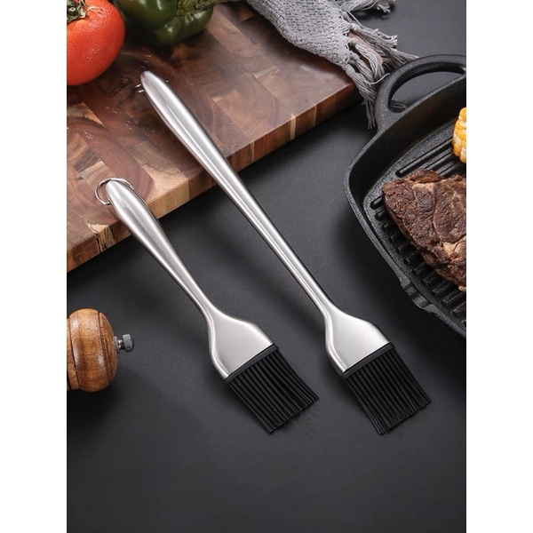 不鏽鋼矽膠刷 304不鏽鋼 醬料刷 沾醬刷 矽膠刷 烤肉刷 露營 野炊