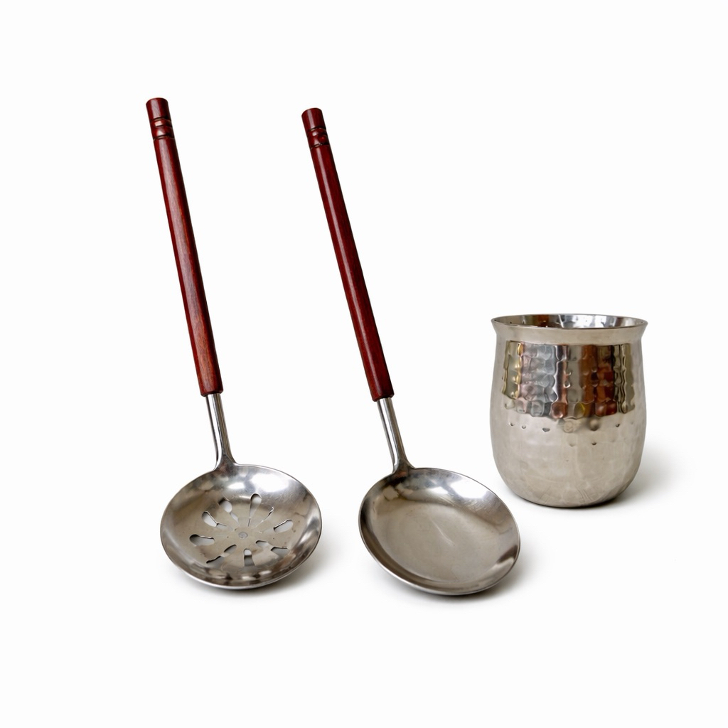 不銹鋼置放桶 油渣桶 置放桶 鐵桶 槌目 不銹鋼 收納桶 手錘桶 手槌 神田佐 紫檀木 油渣 火鍋勺 湯勺